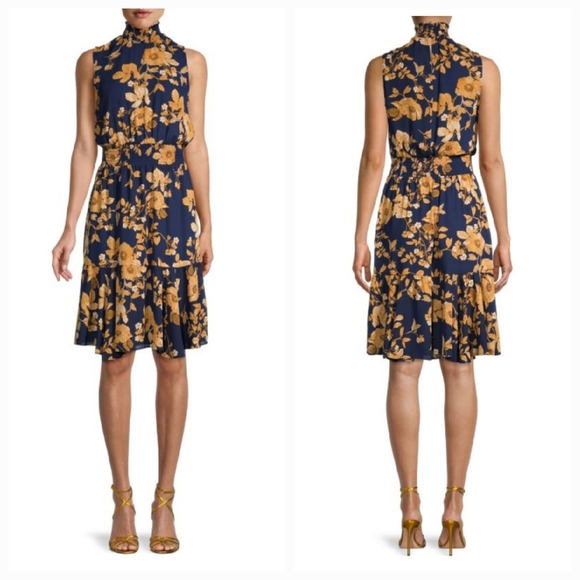 Nanette Lepore Dresses & Skirts - Nanette Lepore Smocked Floral Sleeveless Blouson Dress Size 16